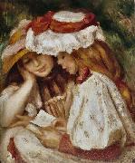 Pierre Auguste Renoir Jeunes Filles lisant oil painting on canvas